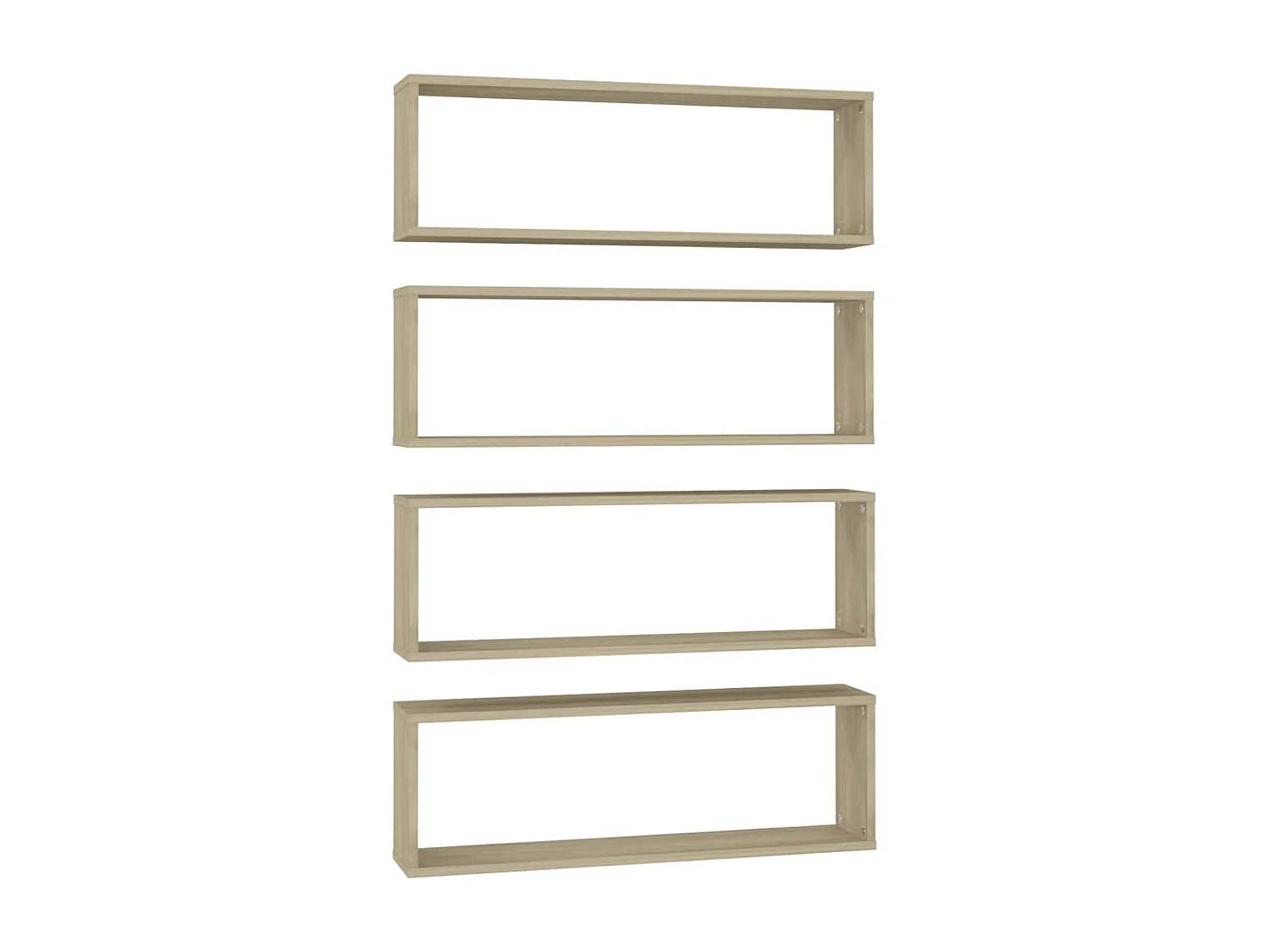 Étagères cube murales 4 pcs Chêne sonoma 80x15x26,5cm Aggloméré OFR27619 BonneVie Meuble