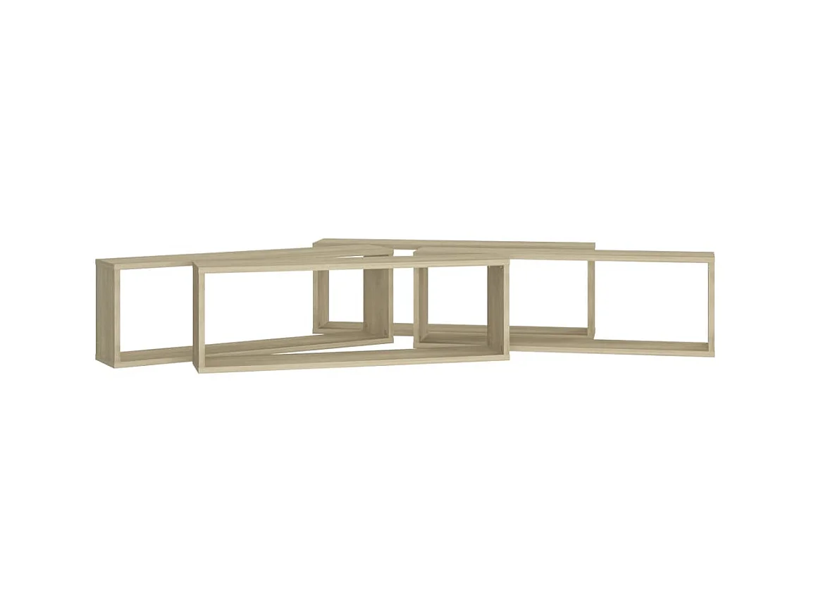 Étagères cube murales 4 pcs Chêne sonoma 80x15x26,5cm Aggloméré OFR27619 BonneVie Meuble