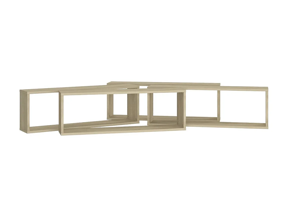 Étagères cube murales 4 pcs Chêne sonoma 80x15x26,5cm Aggloméré OFR27619 BonneVie Meuble
