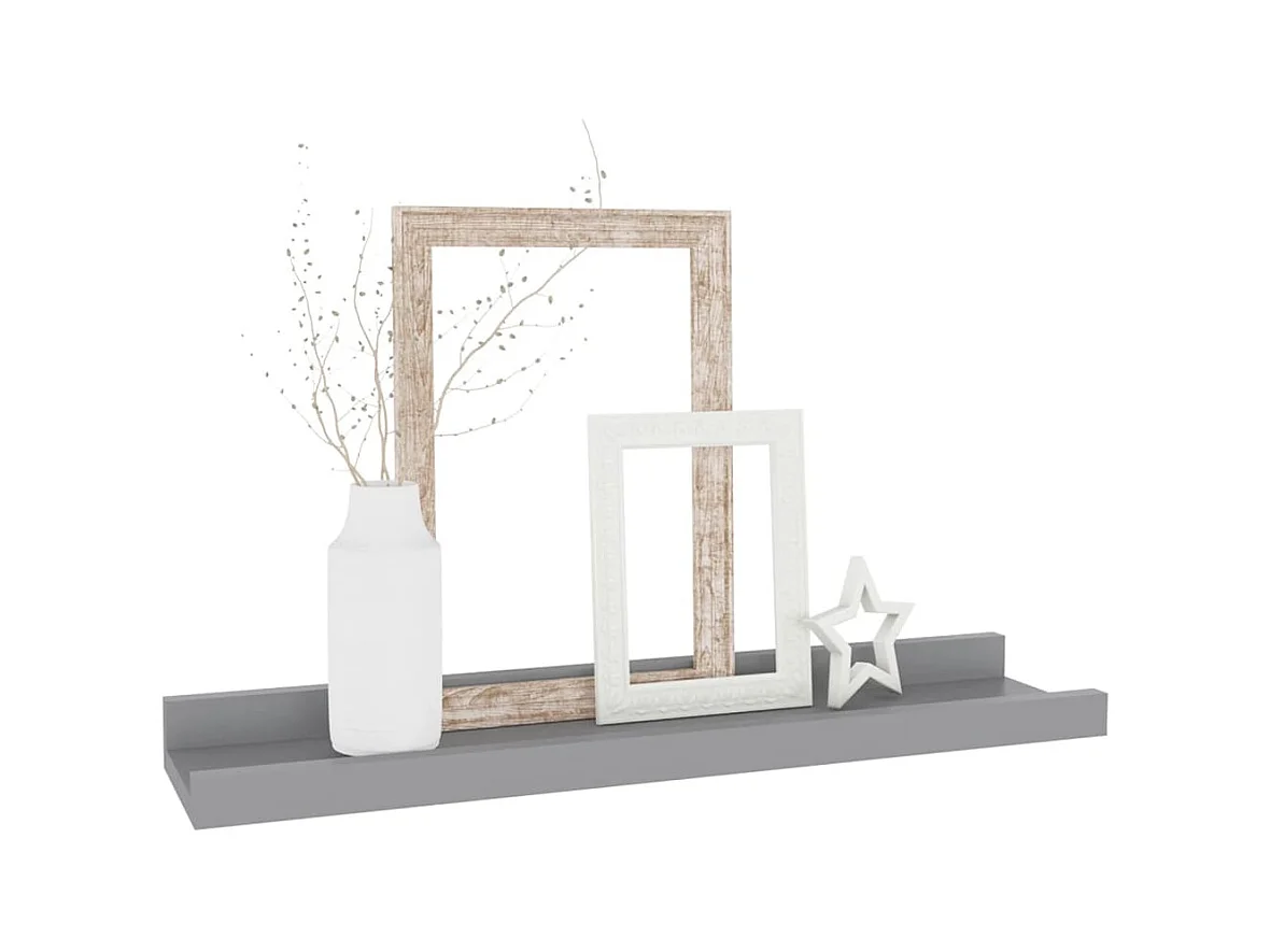 Wandschappen 4 st 40x9x3 cm grijs NL391678