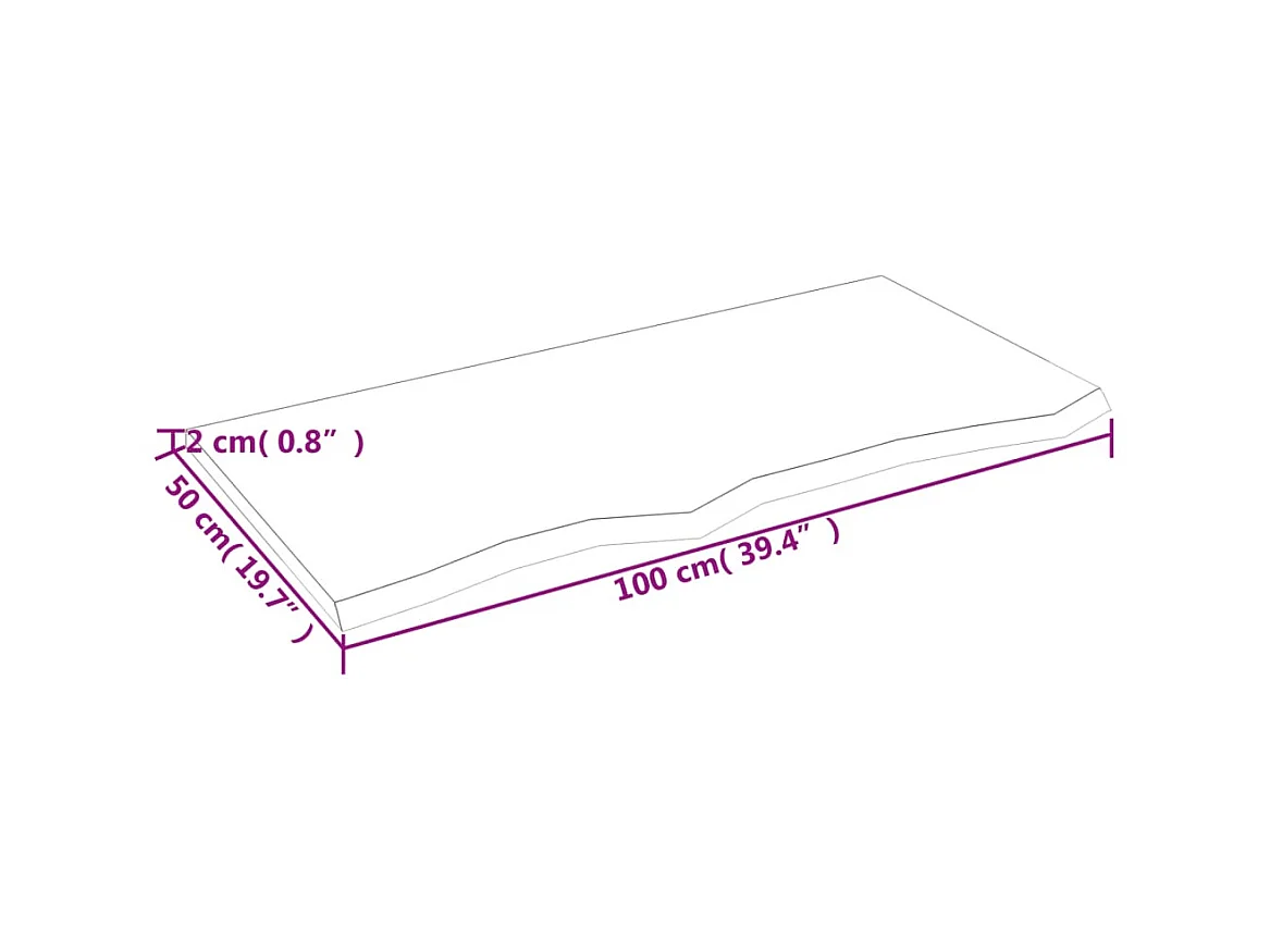 Étagère murale marron foncé 100x50x2cm bois chêne massif traité OFR89693 BonneVie Meuble