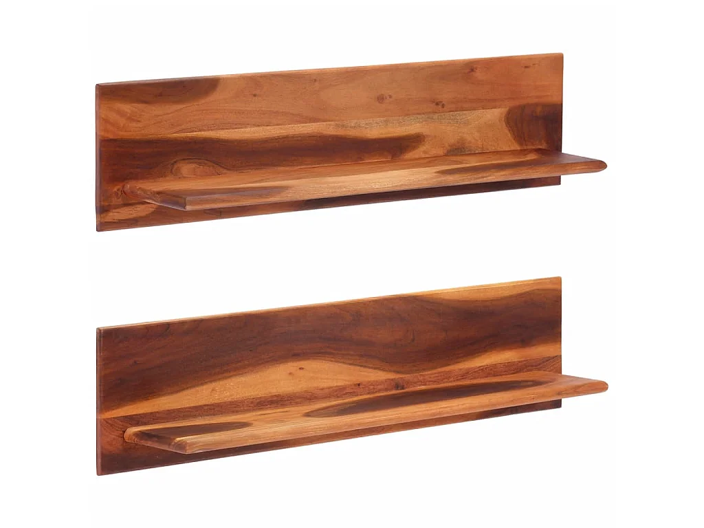Étagères murales 2 pcs 112x20x26 cm bois massif d'acacia OFR83842 BonneVie Meuble