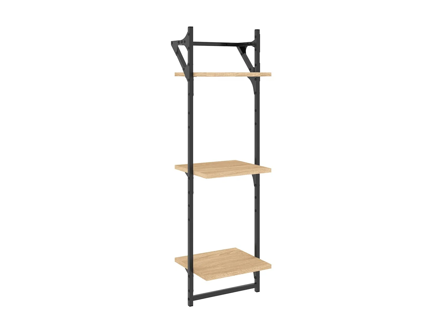 Estante 3 prateleiras + barras 2pcs 30x25x100cm carvalho sonoma PT108214