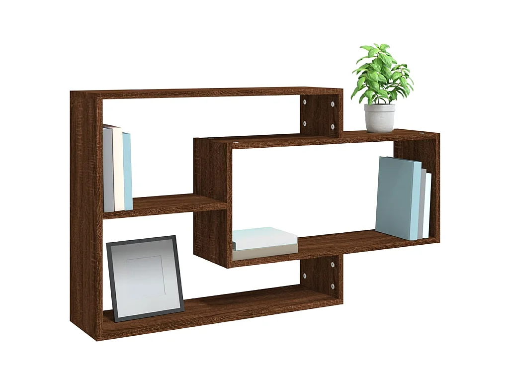 Étagère murale Chêne marron 104x20x58,5 cm Bois ingénierie OFR49034 BonneVie Meuble