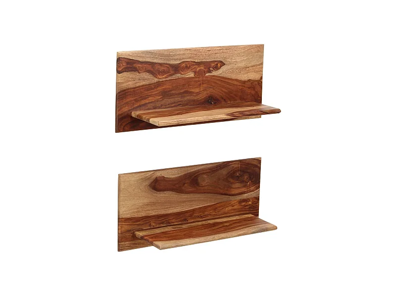 Wandschappen 2 st 58x26x20 cm massief sheeshamhout NL946525