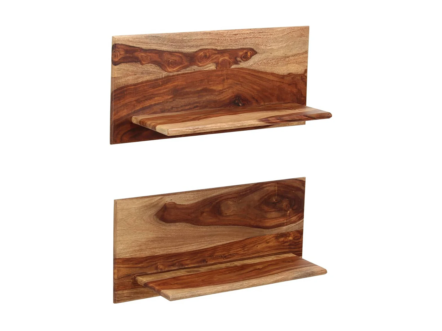Wandschappen 2 st 58x26x20 cm massief sheeshamhout NL946525
