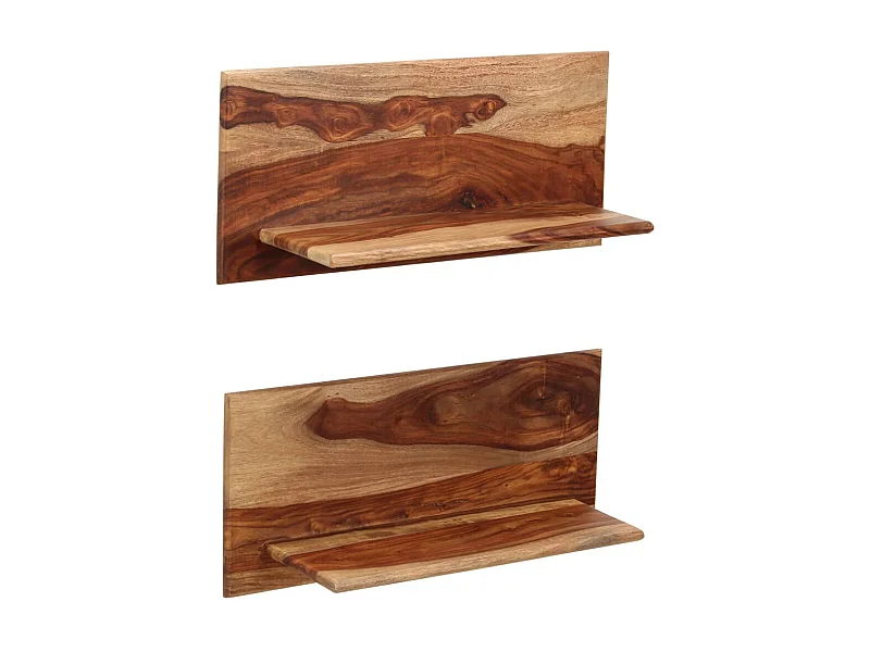 Wandschappen 2 st 58x26x20 cm massief sheeshamhout NL946525