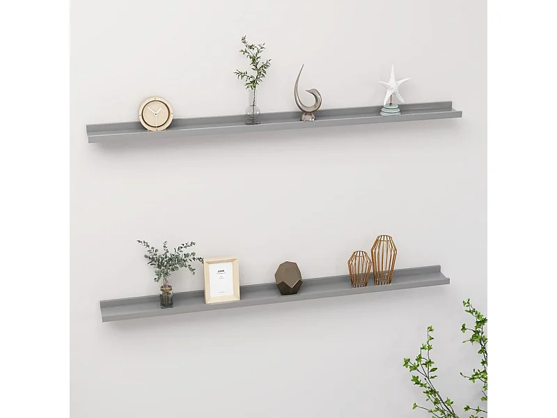 Étagères murales 2 pcs Gris 115x9x3 cm OFR62372 BonneVie Meuble