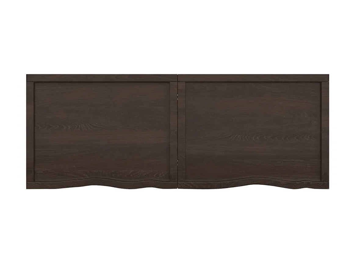 Étagère murale marron foncé bois chêne massif traité OFR39514 BonneVie Meuble