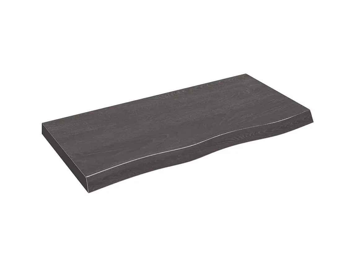 Étagère murale marron foncé bois chêne massif traité OFR85115 BonneVie Meuble