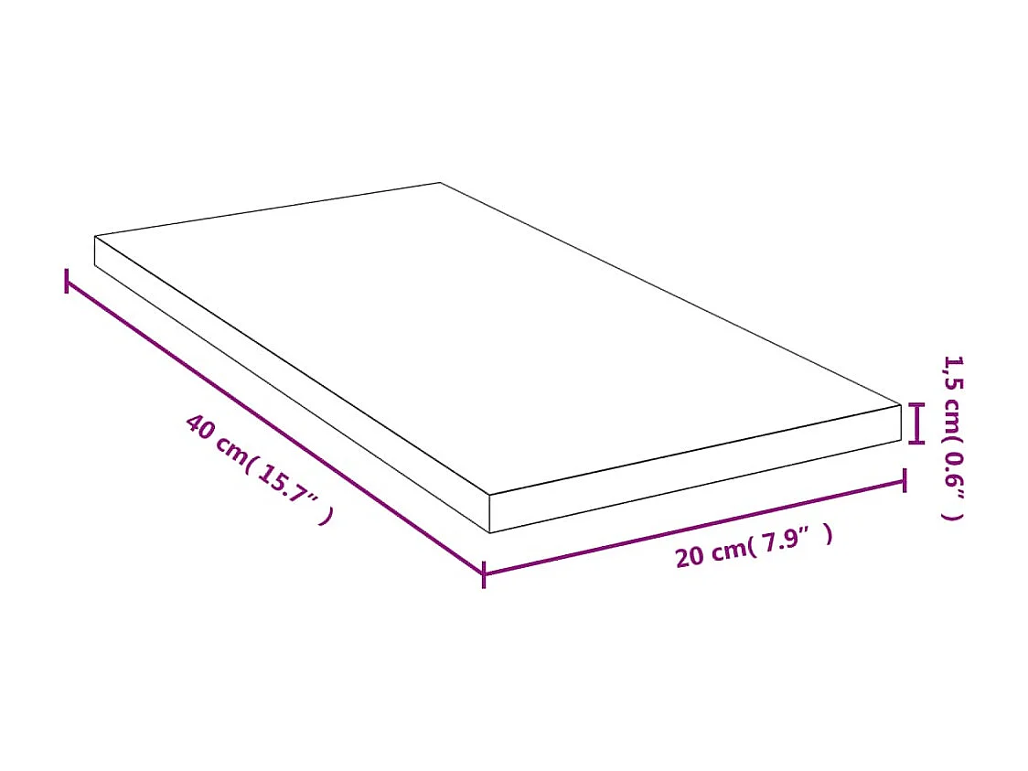 Estante de pared de bambú 40x20x1,5 cm ES25243