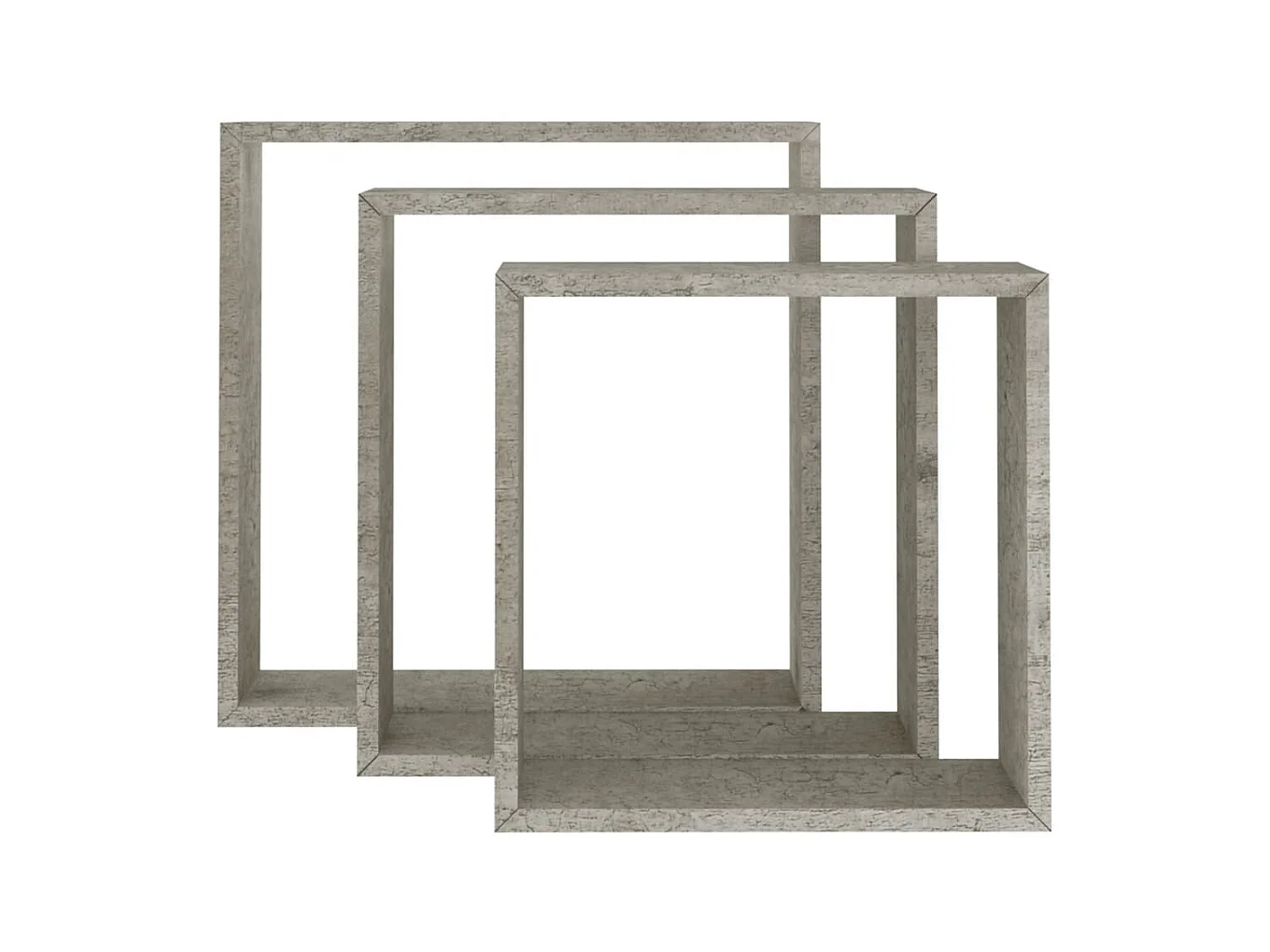 Estantes cubo de pared 3 unidades gris hormigón ES99846