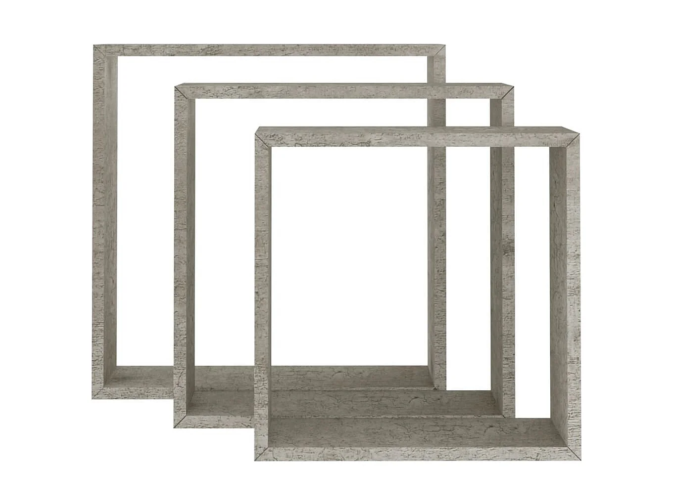 Étagères murales sous forme de cube 3 pcs Gris béton OFR16002 BonneVie Meuble