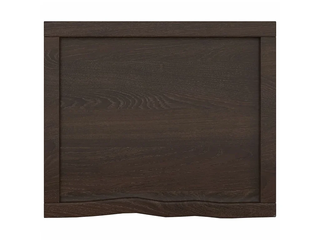 Étagère murale marron foncé bois chêne massif traité OFR13645 BonneVie Meuble