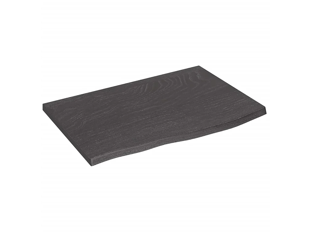 Étagère murale marron foncé 60x40x2 cm bois chêne massif traité OFR51035 BonneVie Meuble