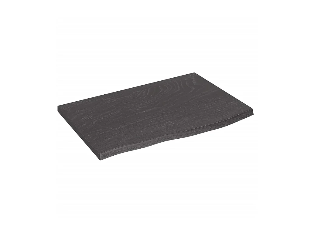 Étagère murale marron foncé 60x40x2 cm bois chêne massif traité OFR51035 BonneVie Meuble