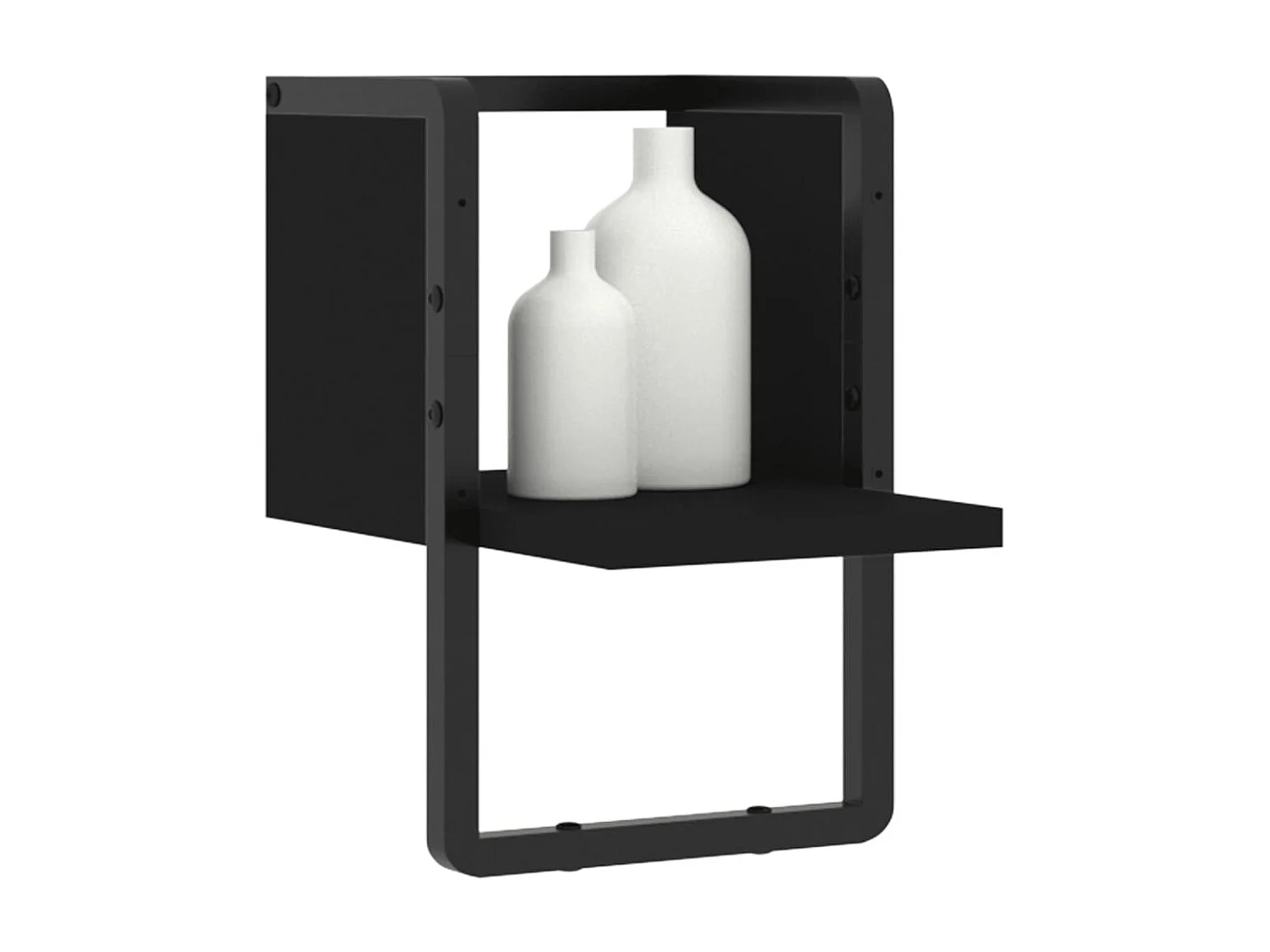 Étagère murale avec barre noir 20x25x30 cm OFR55783 BonneVie Meuble