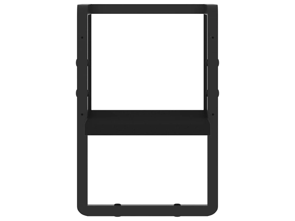 Étagère murale avec barre noir 20x25x30 cm OFR55783 BonneVie Meuble