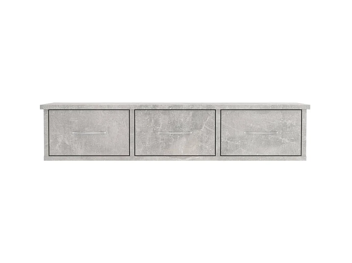 Étagère murale avec tiroirs Gris béton 88x26x18,5 cm Aggloméré OFR60298 BonneVie Meuble