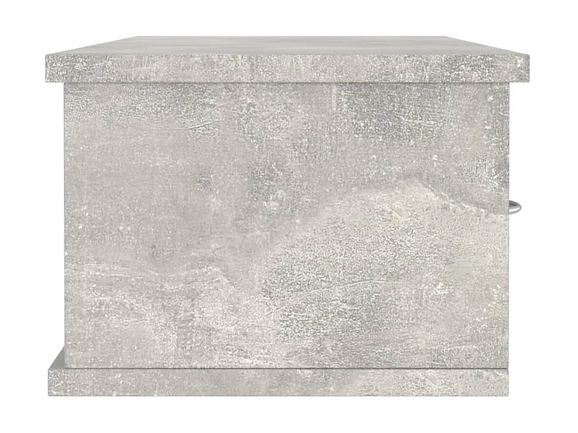 Étagère murale avec tiroirs Gris béton 88x26x18,5 cm Aggloméré OFR60298 BonneVie Meuble