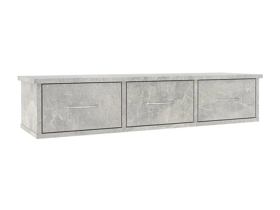 Étagère murale avec tiroirs Gris béton 88x26x18,5 cm Aggloméré OFR60298 BonneVie Meuble