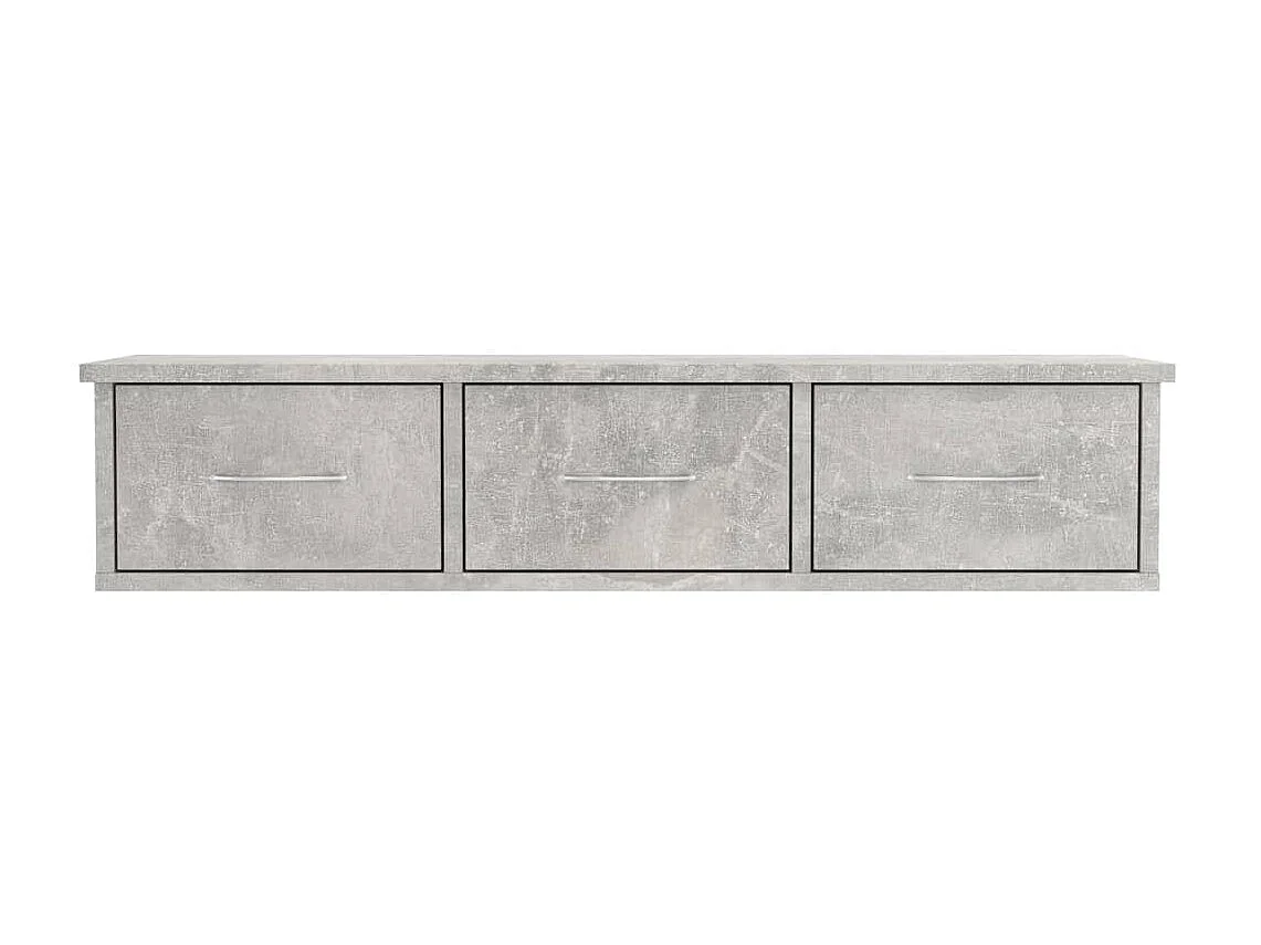 Étagère murale avec tiroirs Gris béton 88x26x18,5 cm Aggloméré OFR60298 BonneVie Meuble