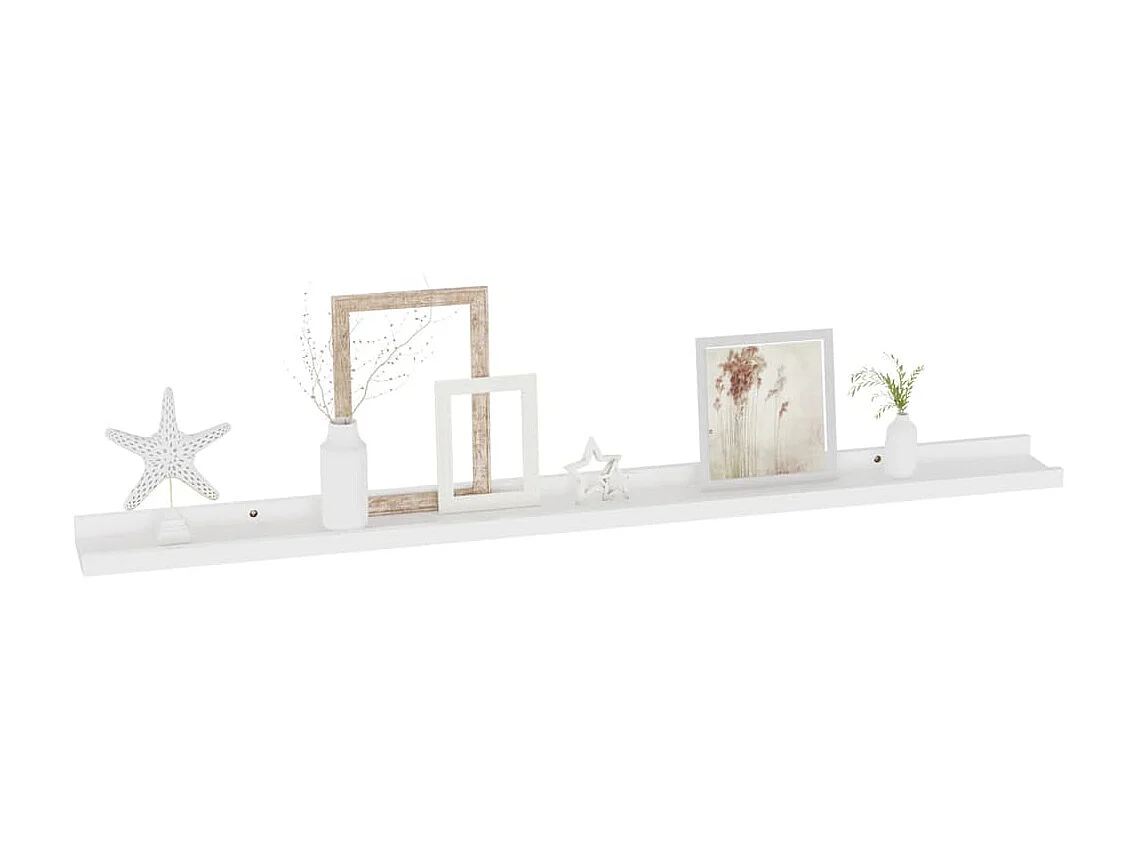 Étagères murales 2 pcs Blanc 100x9x3 cm OFR73976 BonneVie Meuble