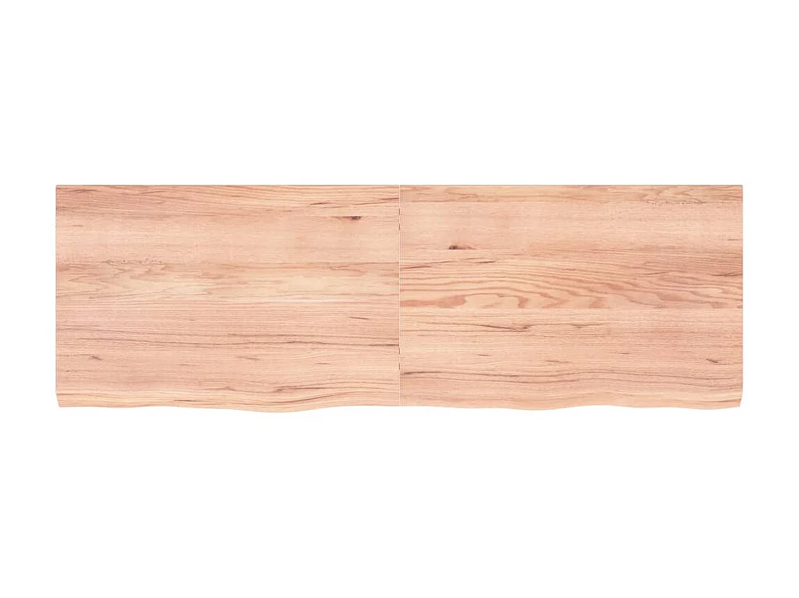 Étagère murale marron clair bois chêne massif traité OFR30886 BonneVie Meuble