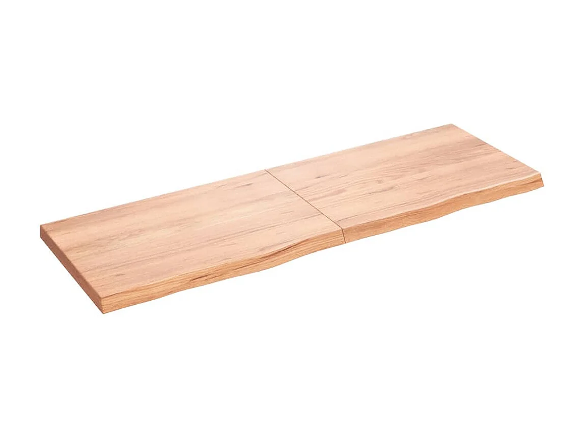 Étagère murale marron clair bois chêne massif traité OFR30886 BonneVie Meuble