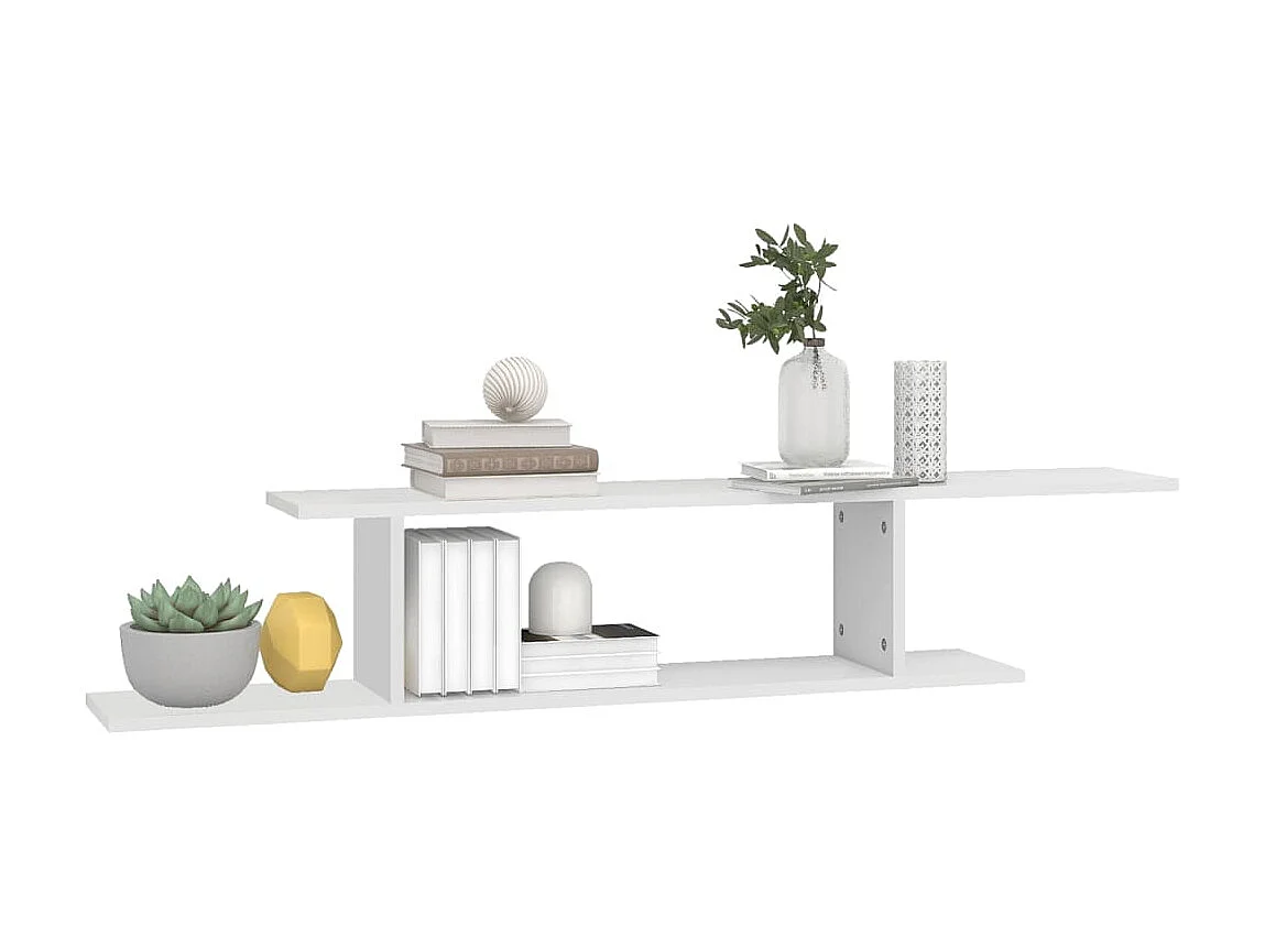 Étagère TV murale Blanc 125x18x23 cm Aggloméré OFR69073 BonneVie Meuble