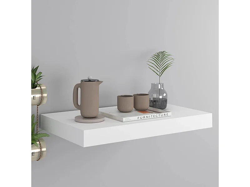 Étagère murale murale blanc 40x23x3,8 cm MDF OFR25044 BonneVie Meuble