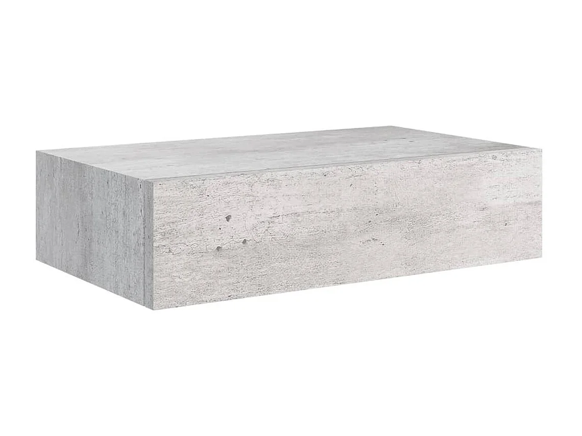 Étagères à tiroir murales 2 pcs Gris béton 40x23,5x10 cm MDF OFR44517 BonneVie Meuble