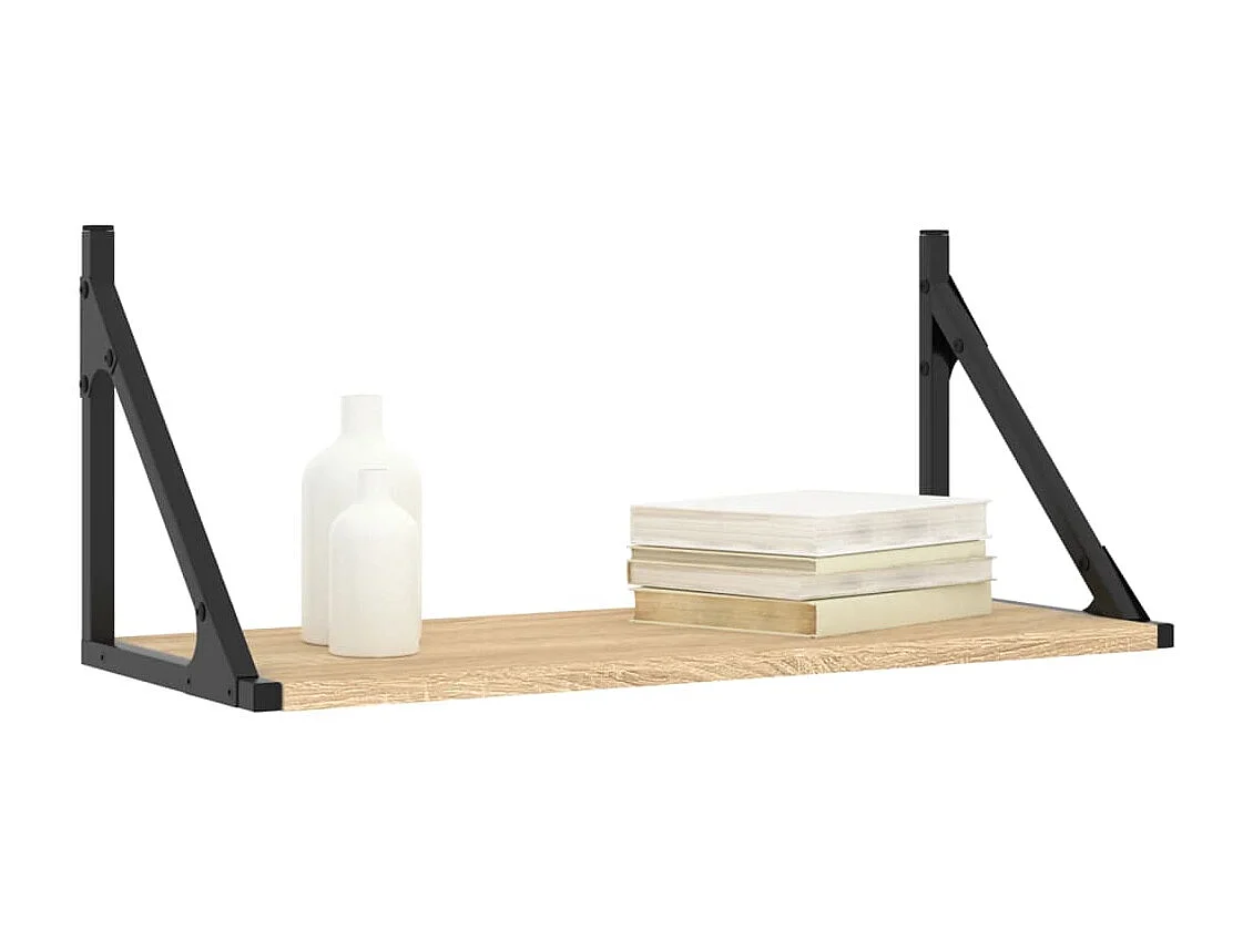 Étagères murales 2 pcs chêne sonoma 60x25x25,5 cm OFR14497 BonneVie Meuble
