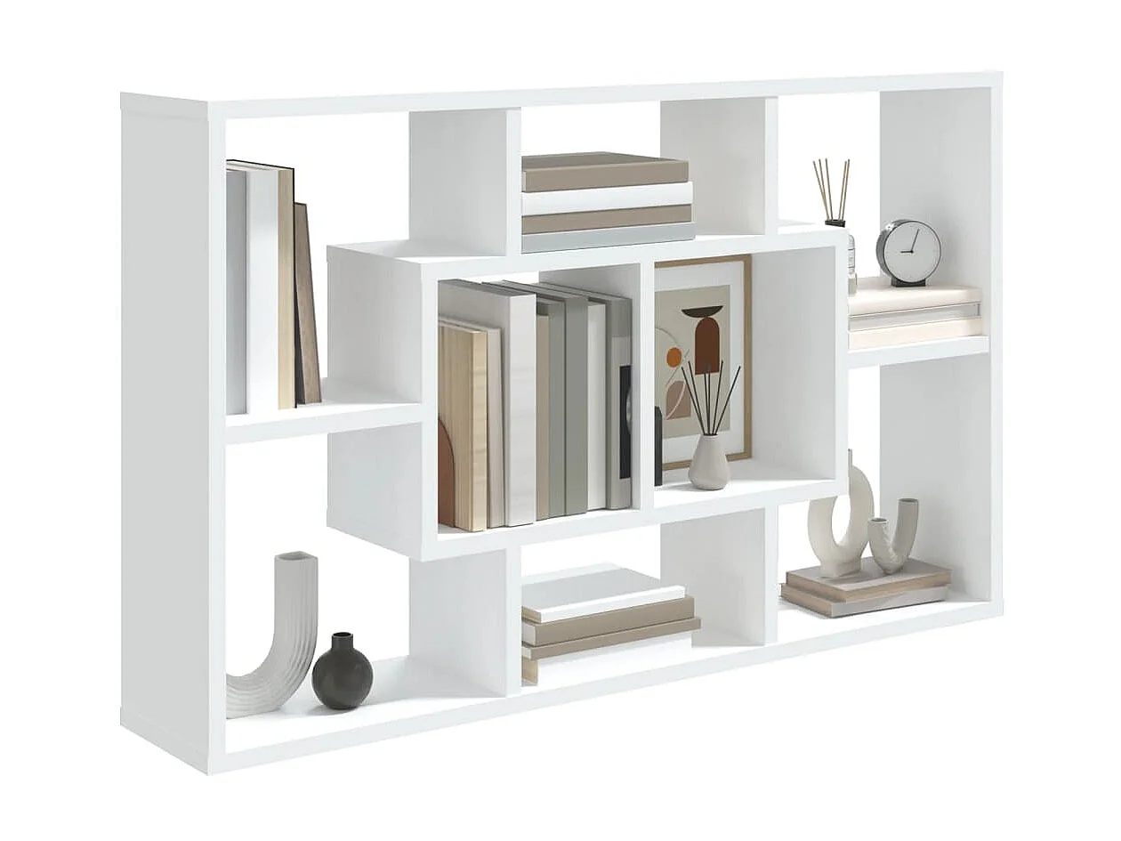 Étagère murale Blanc 85x16x52,5 cm Bois d'ingénierie SAS3808 BonneVie Meuble