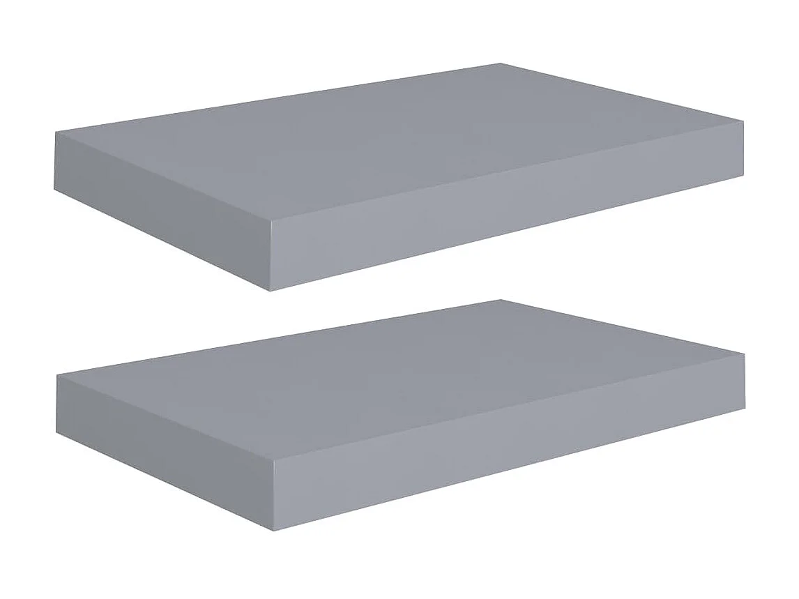 Étagères murales murales 2 pcs Gris 40x23x3,8 cm MDF OFR87368 BonneVie Meuble