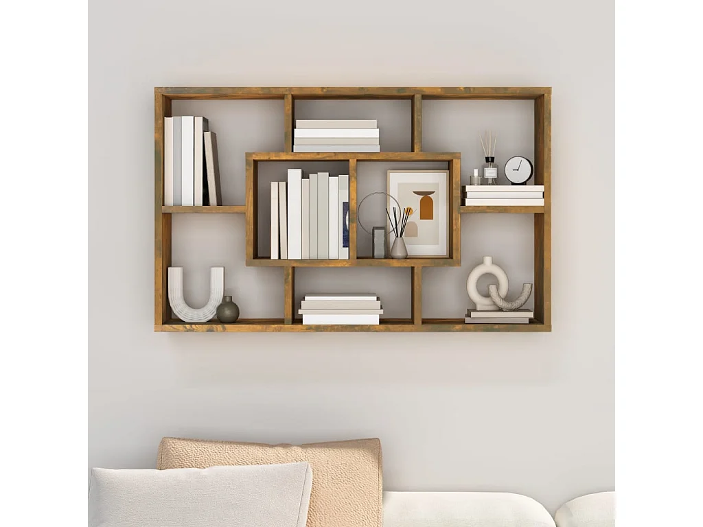 Étagère murale Chêne fumé 85x16x52,5 cm Bois d'ingénierie SDD45585 BonneVie Meuble