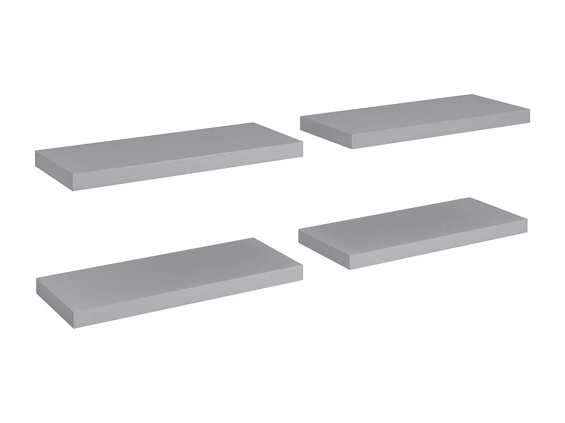 Étagères murales murales 4 pcs Gris 60x23,5x3,8 cm MDF OFR76651 BonneVie Meuble