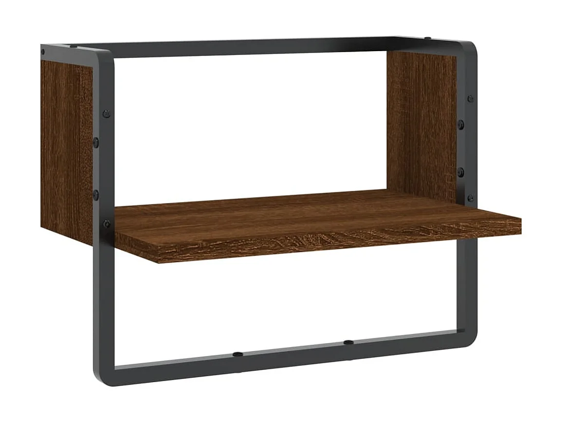 Étagère murale avec barre chêne marron 40x25x30 cm OFR34296 BonneVie Meuble