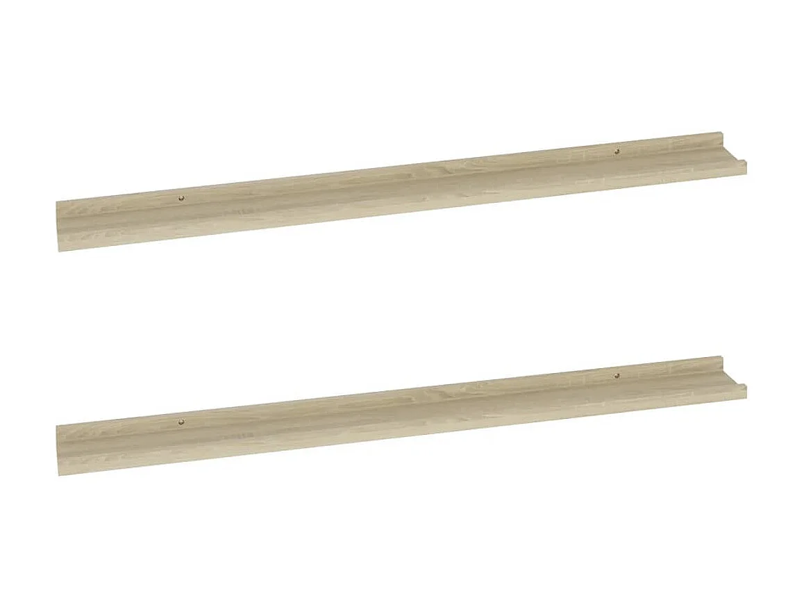 Étagères murales 2 pcs chêne sonoma 100x9x3 cm OFR36482 BonneVie Meuble