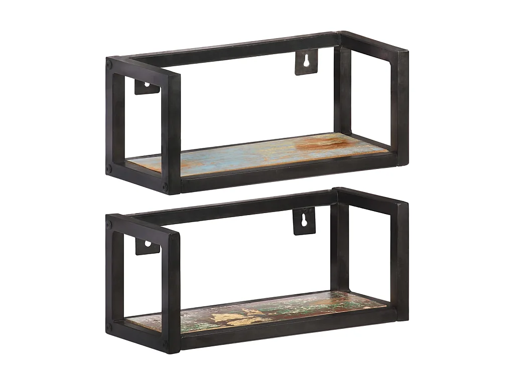 Étagères murales 2 pcs 40 cm Bois de récupération massif OFR47233 BonneVie Meuble