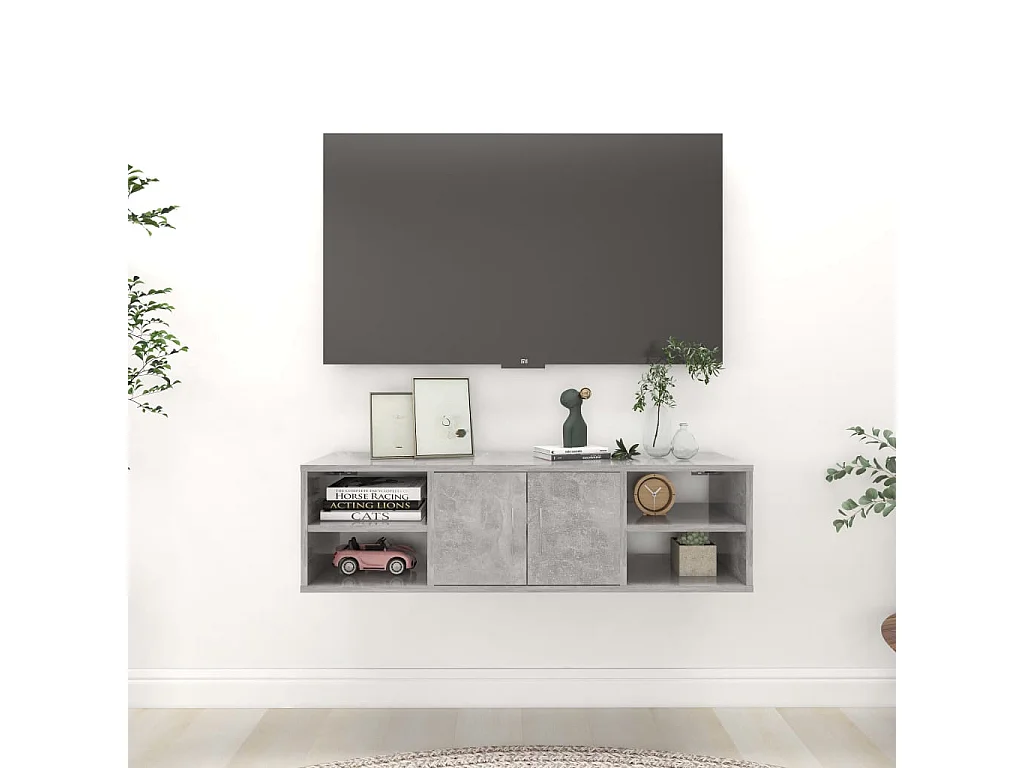 Étagère murale Gris béton 102x30x29 cm Aggloméré OFR25147 BonneVie Meuble