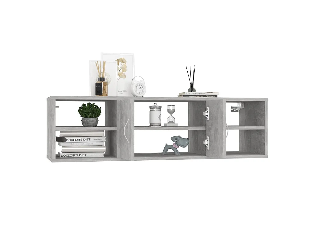 Étagère murale Gris béton 102x30x29 cm Aggloméré OFR25147 BonneVie Meuble