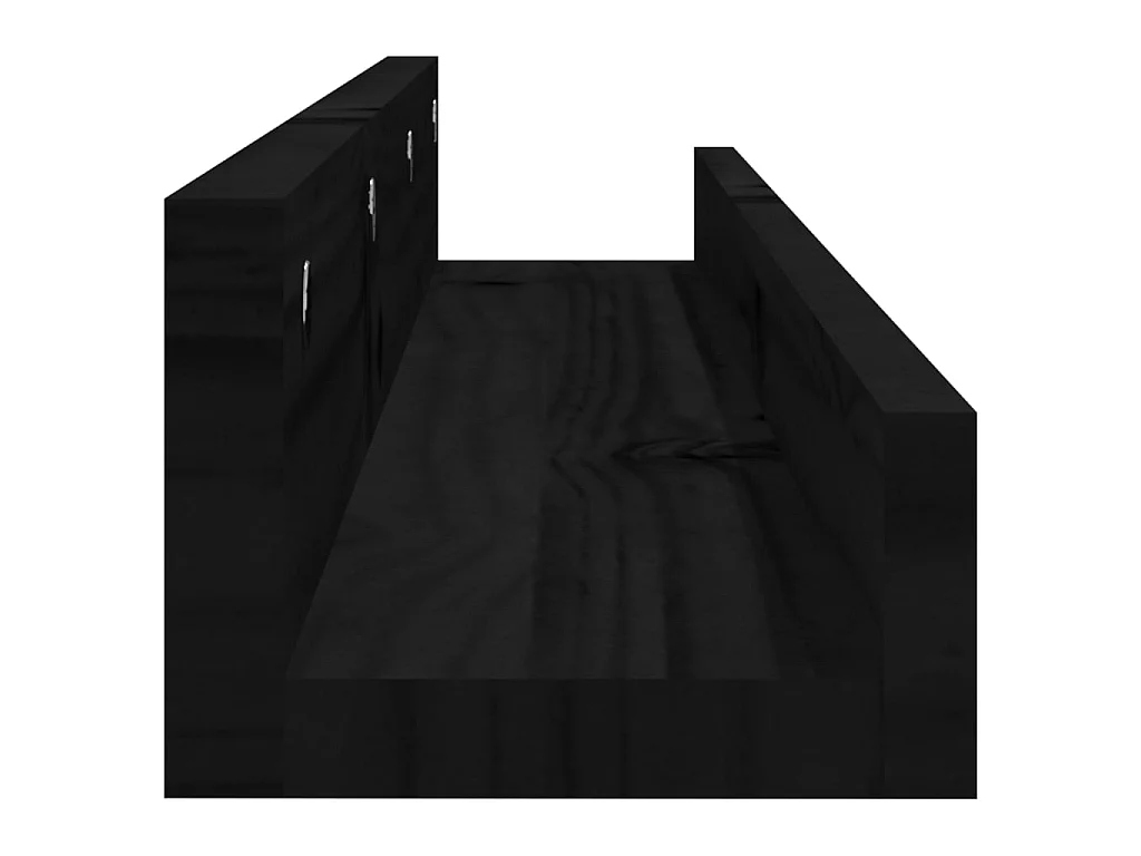Prateleiras de parede 2 pcs 80x12x9 cm pinho maciço preto PT417735
