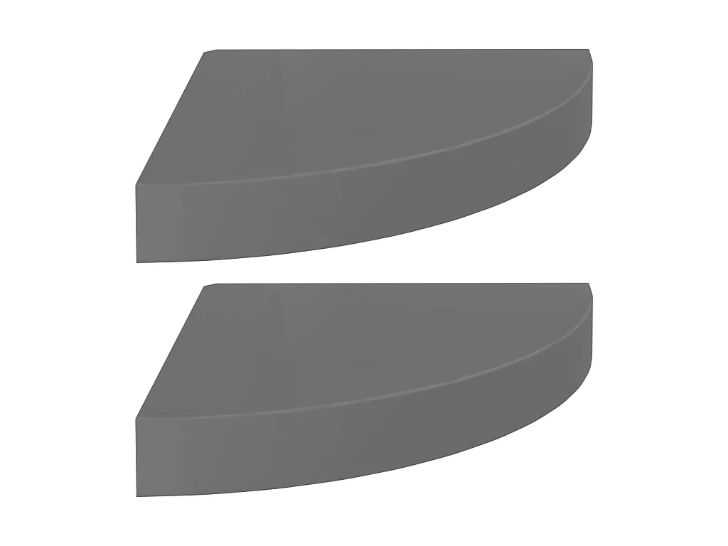 Estante de pared de pared 2 uds MDF gris brillo 25x25x3,8 cm ES10254
