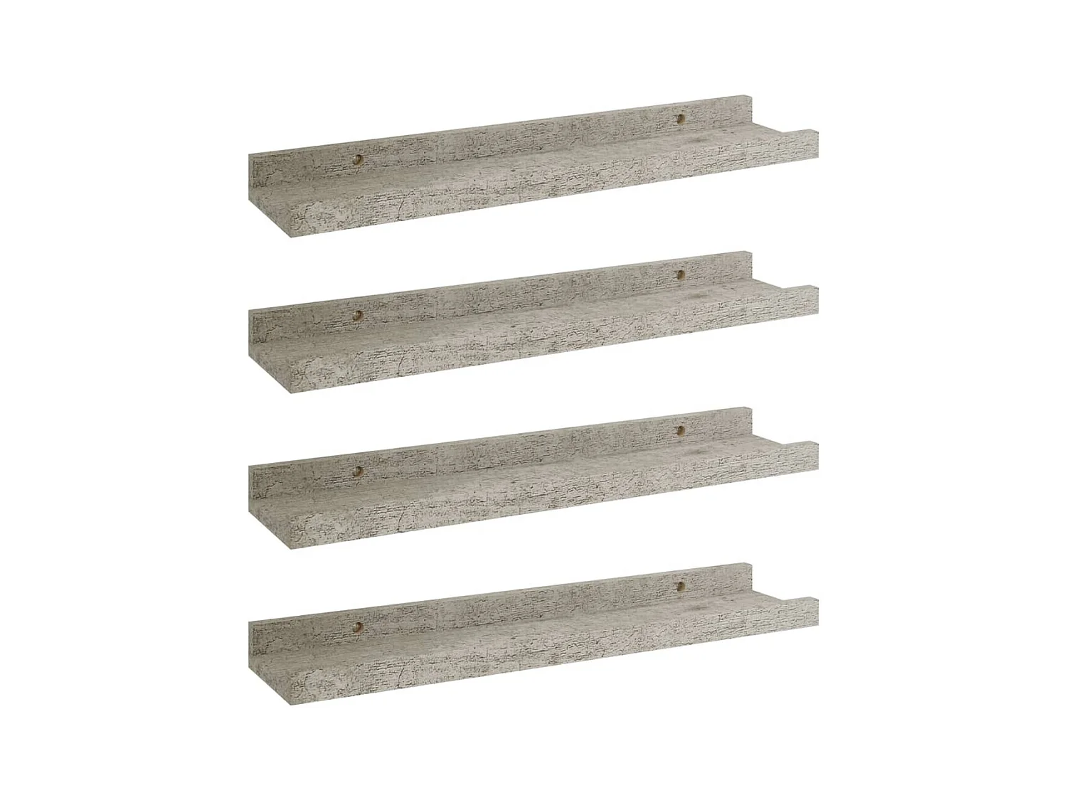 4 Pz Mensole da Parete Grigio Cemento 40x9x3 cm CFW90280
