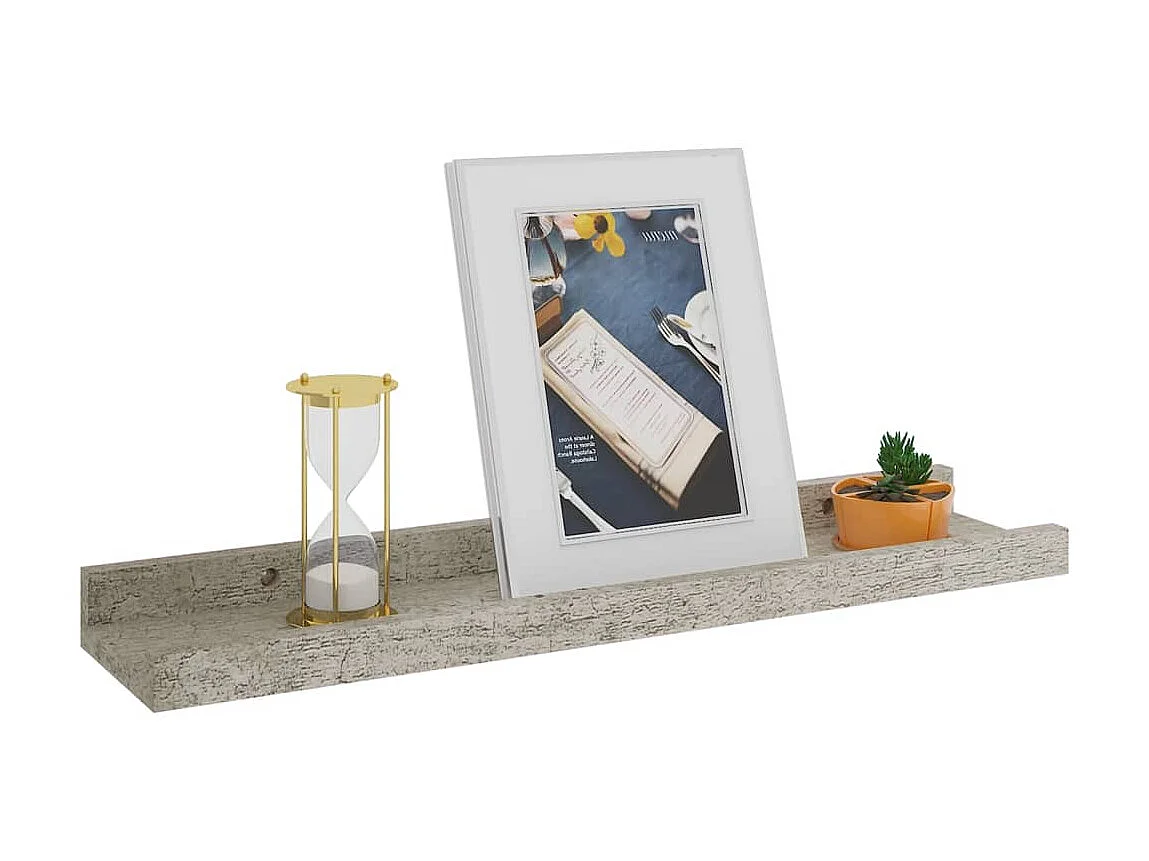 Étagères murales 4 pcs Gris béton 40x9x3 cm OFR94598 BonneVie Meuble