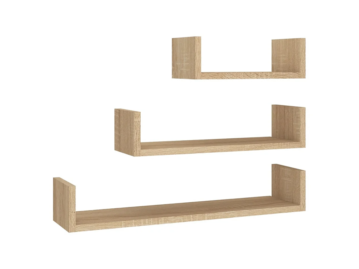 Wandschappen 3 st bewerkt hout sonoma eikenkleurig NL544862