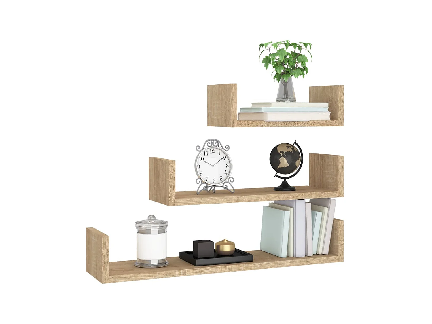 Wandschappen 3 st bewerkt hout sonoma eikenkleurig NL544862