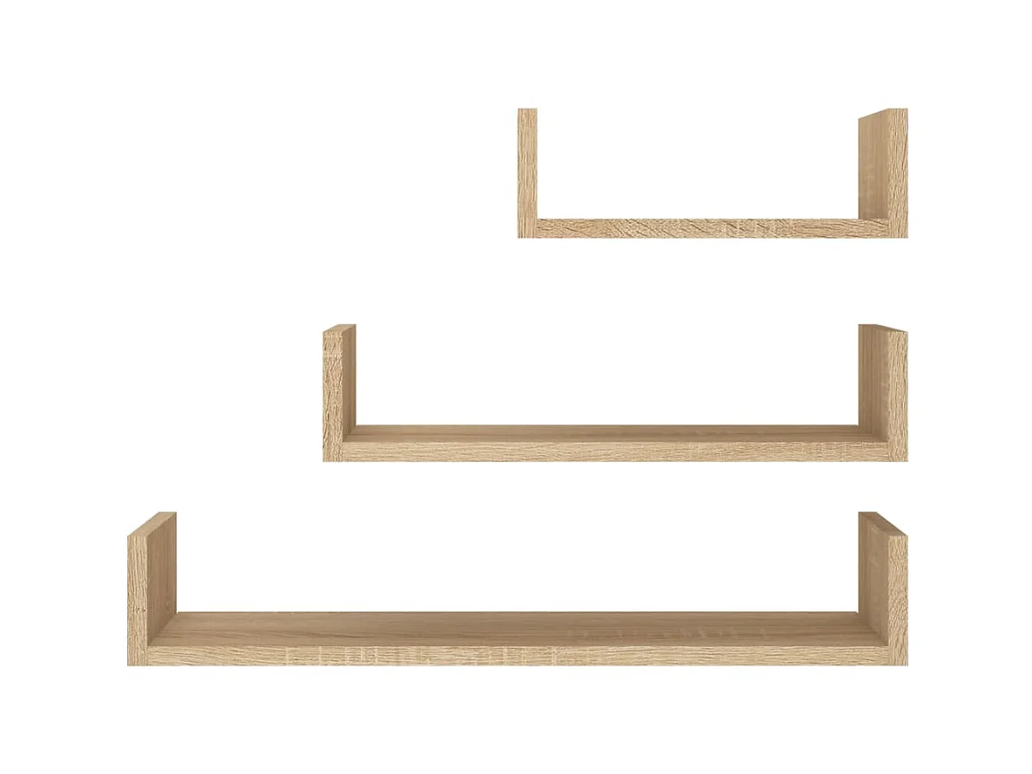 Wandschappen 3 st bewerkt hout sonoma eikenkleurig NL544862