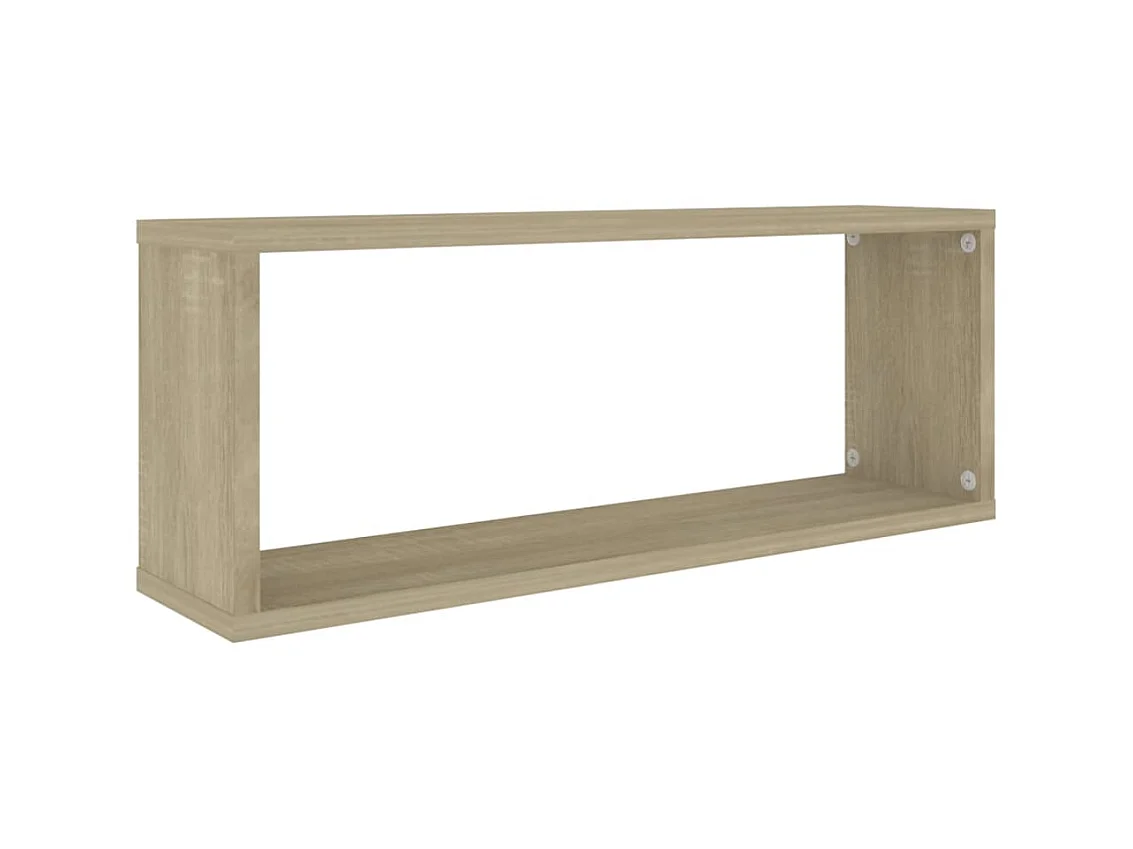 Étagères cube murales 2 pcs Chêne sonoma 60x15x23 cm Aggloméré OFR54345 BonneVie Meuble